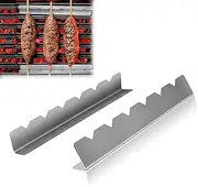 Kabob Skewers Rack Set of 2, Stainless Steel Skewers Holder with 9 Notch Compatible with Wood, Bamboo, Round, Metal, Flat Skewers for Grilling, BBQ Grilling Accessories