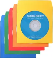 FCD-PS100MXN DVD/CD Paper Sleeve Case, Storage 1, 5 Color Mix, 100 Sheets