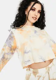 [Re Named] Orange Tie Dye Long Sleeve Tee