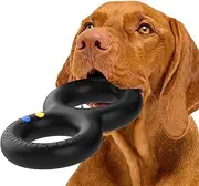 Goughnuts — Dog Toys for Aggressive Chewers | Virtually Indestructible Pull Toy for Large Breeds Such as Pit Bulls and German Shepherds | Heavy Duty Tug Dog Toy | Large | Black