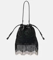 [Etro] Etro Kalispera Small fringed leather bucket bag One Size black