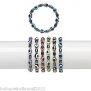 6 X Evil Eye Protection Charm Beads Bracelet Mixed Color(H20-2768JE)