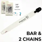 24" CHAINSAW BAR for Baumr AG SX92 92cc 3/8 058 & 2 x CHAIN - PROFESSIONAL NOSE