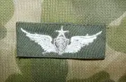 Original US Army Cloth Senior Flight Surgeon Wings (white/OD Sateen) for Uniform