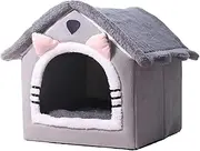 Stgfyxgs Cat Bed Pet Bed Removable Washable, Sleeping Calming Semi Enclosed Cat Nest Cat House for Dog Cats Puppy, S