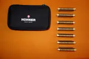 New HOHNER CROSSOVER Set 7 Harmonicas G A Bb C D E F w/CASE Blues Country Harps