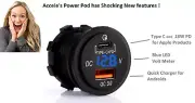 Accele's All in one Fast Chargers w/Built-in Dual C & USB Ports Androids & Apple