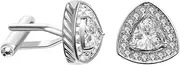 [JYHLSHBA] Cufflinks For Men 1 Pair Of Triangle Zircon Cufflinks Men'S French Business Shirt Cufflinks