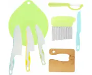 8 Piece Montessori Kids Cooking Knife Set Cutting Fruit and Vegetables, Toddler Kitchen Knife Set for Chopping and Cutting Fruits and Vegetables