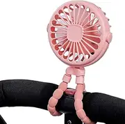 shpuuyy Portable Pram Fan, Stroller Fan Clip On For Baby, Rechargeable Small Clip On For Stroller, Handheld With Night Light Clip USB Rechargeable, 3-Speed For Bedroom, Car Seat, Travel