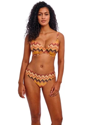 FREYA ARIZONA WAVE HORIZON UNDERWIRE PLUNGE BIKINI TOP & BRIEF SET SIZE 30F / 8F