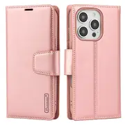 ZUSLAB for Apple iPhone 16 Pro Case Hanman Leather Wallet Card Holder Cover (2024) - Rose Gold