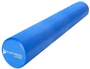 Fortress Round Foam Roller (90x15cm) w/ Exercise Chart - Solid Blue