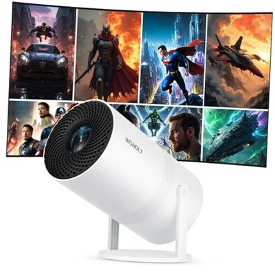 Mini Projector with Two-way Bluetooth, Portable Movie Projector with 180°