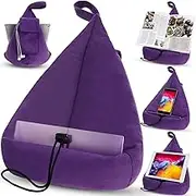 Tioncy Book Holder for Reading Beanbag Stand Tablet Pillow Tablet Pillow Stand Gifts for Reading Lovers Rest for Textbook Recipe Music Scores Magazine(Purple)