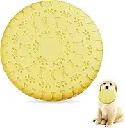 Flying Disc Dog Fetch Toy, Dog Flying Disc Rubber Catcher Toy, Large Dog Toys, Dog Flying Disc Toy, Pet Training Interactive Toy, Floating Water Dog Toy,Flying Disc Durable Dog Toys for Pet,Yellow
