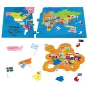 Mapology World Flags & Capitals Jigsaw Puzzle 75 Multi-Colored Country-Shaped