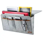 Bedside Caddy, Large Size Storage Organizer with 7 Pockets for Magazine, Remo...