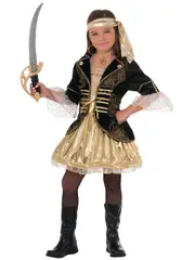 Golden Seas Designer Pirate of the Caribbean Buccaneer Book Week Girls Costume