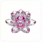 4 inch Pink Hue Reflection Crystal Lotus with Gift Box