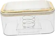 DRESSOOS Tissue Box Cover Holder Large Capacity Rectangle Paper Box Spring Lifter for Living Room