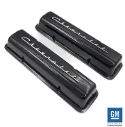 Black "Chevrolet" Script Valve Covers For SBC Small Block Chevy - No Holes