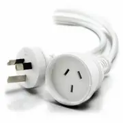 Alogic 10m Aus 3 Pin Mains Power Extension Cable White Male to Female Cables - MF-PEXT-10