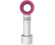 USB Mini Handheld Fan Desk Electric Fan Rechargeable Battery Bladeless Cooling Fan for Travel Office-WHITE