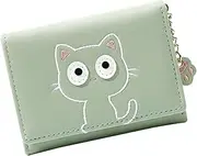 [JEWEDECO] Cute Kitten Design Card Holder Keychain Zipper Coin Purse Wallet Small Change Pouch