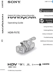 Sony HDR-FX7E Handycam Recorder Camcorder User Manual Reprint FREE SHIPPING