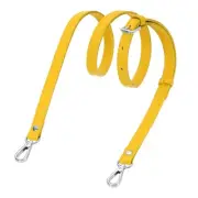 0.6" Genuine Leather Purse Strap for Bag (Earthy Yellow, Silver Buckle)