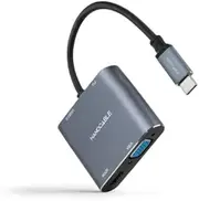Watio Wave USB C to HDMI/VGA/USB 3.0/PD Converter, 15 cm, Multiple Ports for Easy Connection, Compact and Functional