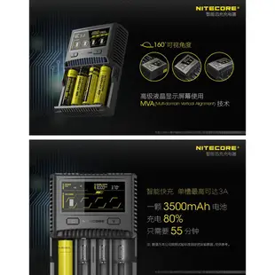 【台中鋰電】NITECORE SC4 智能迅充 充電器 6A充電 鋰電池 18650