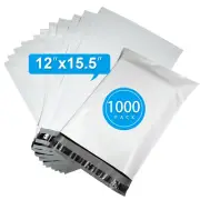 1000 Bags 12x15.5" 2.5 Mil Poly Mailers Plastic Envelopes Shipping Bags