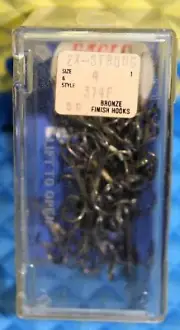 EAGLE CLAW FISH-HOOKS 2X-Strong Size 4 Style 374F Bronze Finish 50 Count Box
