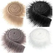 Fuzzy Fabric, 4Pcs Therian Mask DIY Kit Faux Fuzzy Fabric 59" Furry for Halloween Mask Made Easy to for DIY Gear Masquerade Cosplay