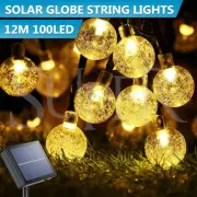 100 LED Solar String Fairy Lights Outdoor Garden Festoon Party Crystal Light
