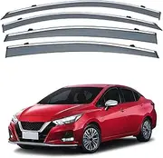 4Pcs Car Wind Deflectors for Nissan for Almera Mk4-N18 2020 2021 2022 2023 2024, Side Window Ventilated Visors Rain Deflector