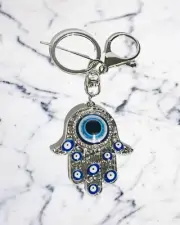 Evil Eye Hamsa Keyring/Hanging - Silver
