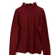 Goodfellow Pullover Men's Medium 1/4 Zip Roanoke Red Long Sleeve Sweater Maroon