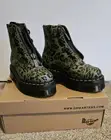 Dr. Martens Sinclair Distorted Leopard Khaki Green Boots Women's Size 5 US