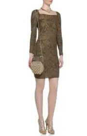 M Missoni Women's Floral Jacquard Lurex Knit Long Sleeve Crossback Mini Dress 42