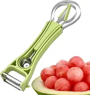 Baller Scoop - 6 in 1 Stainless Steel Fruit Tool Set Fruit Scooper Seed Remover - Baller Spoon Cutter, Watermelon Carving Knife for Dig Pulp Separator Fruit Slicer Gyouza