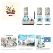 DECT 6.0 3-Handset Cordless Phone for Home with Connect to Cell, Call Blockin...