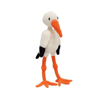 New Stork Bird Knitted Crochet Doll Handmade Amigurumi Plush Toy MyanmarMakers