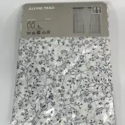 IKEA ALVINE TRAD 2 Semi - Sheer White Gray Floral Print Curtain Panels 57x98 NIP