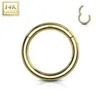 14K REAL Solid Gold 20G Gauge Hinged Segment Septum Hoop Nose Ring Helix Earring