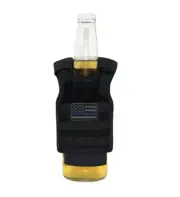 THIN BLUE LINE Tactical Mini Vest Beverage Holder American Flag Beer Koozie TBL