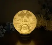 Christmas Light Globe Lamp Decoration Lithophane - Santa Claus & Happy New Year