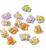 BEEFLYING 100Pcs Assorted Flower Bee Flatback Resin Charms Colorful Slime Resin Charms Embellishment Charm for DIY Scrapbooking Phone Case Decor Jewelry Making (Bee)